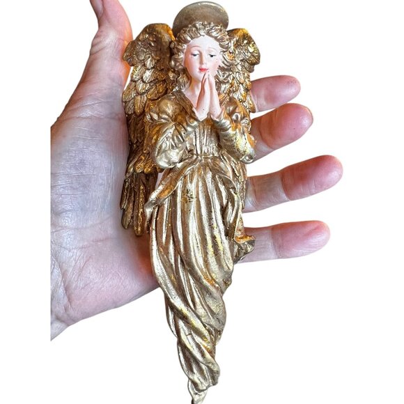 Vintage Gold Angel Praying Ornament With Hook - Picture 2 of 8